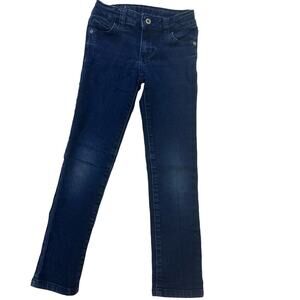 Girls Dark Denim Jeans sz 6 adjustable waist tabs Little Girls Jeans